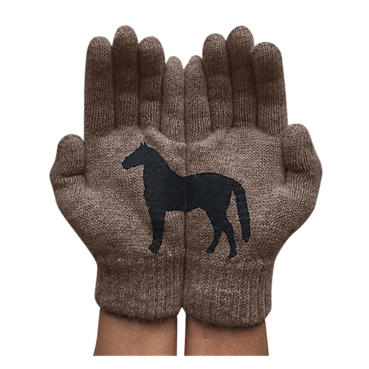 Dark horse print personality fun woolen gloves