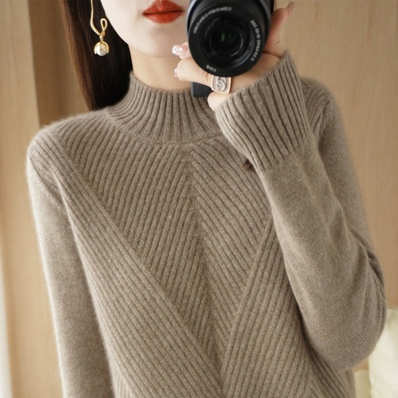 New Autumn And Winter Sweaters Women's Half Turtleneck