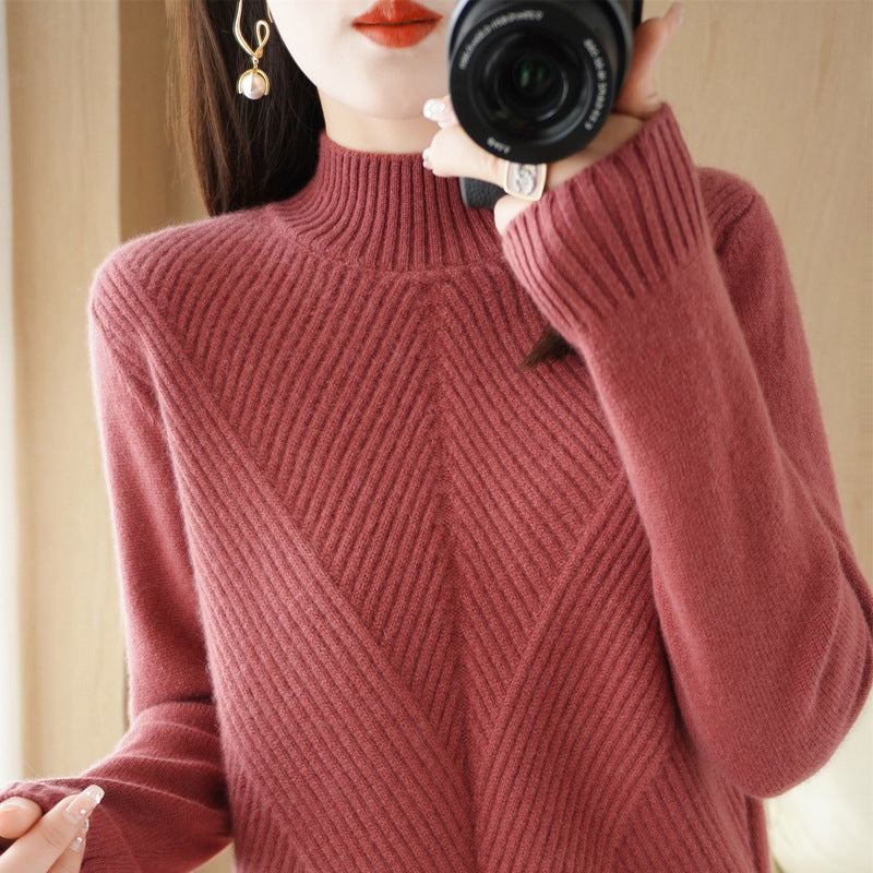 New Autumn And Winter Sweaters Women's Half Turtleneck