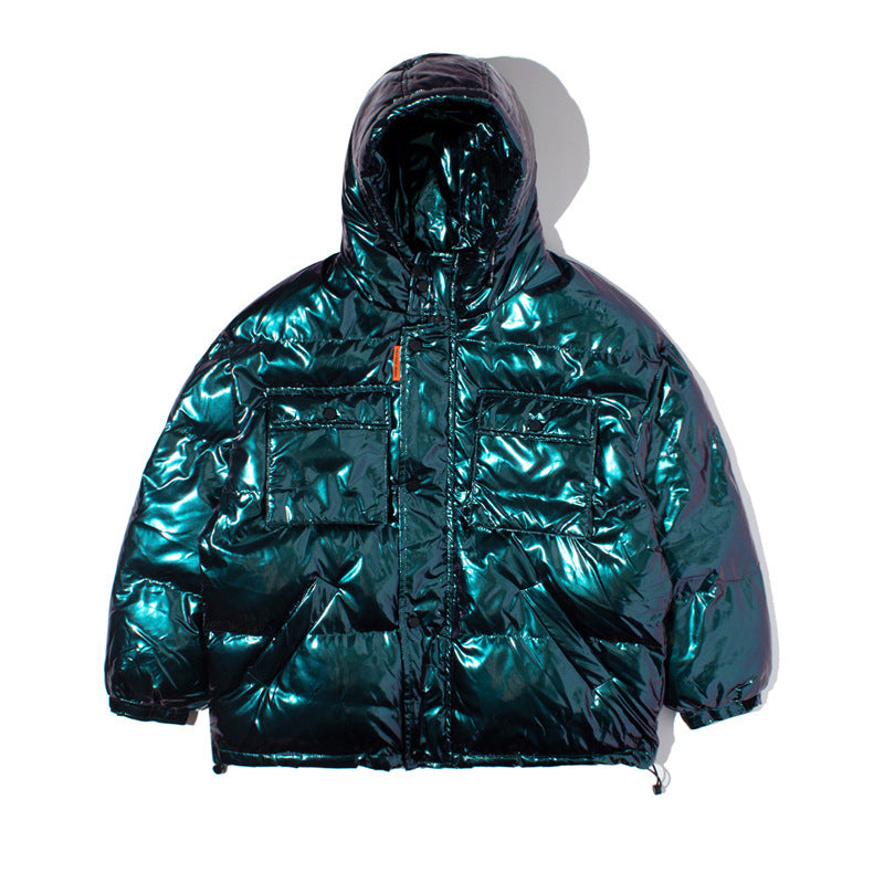 Bread clothing thickened solid color reflective tooling jacket