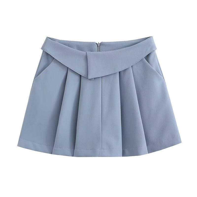 European And American Style College Style High Waist Pleated Skirt