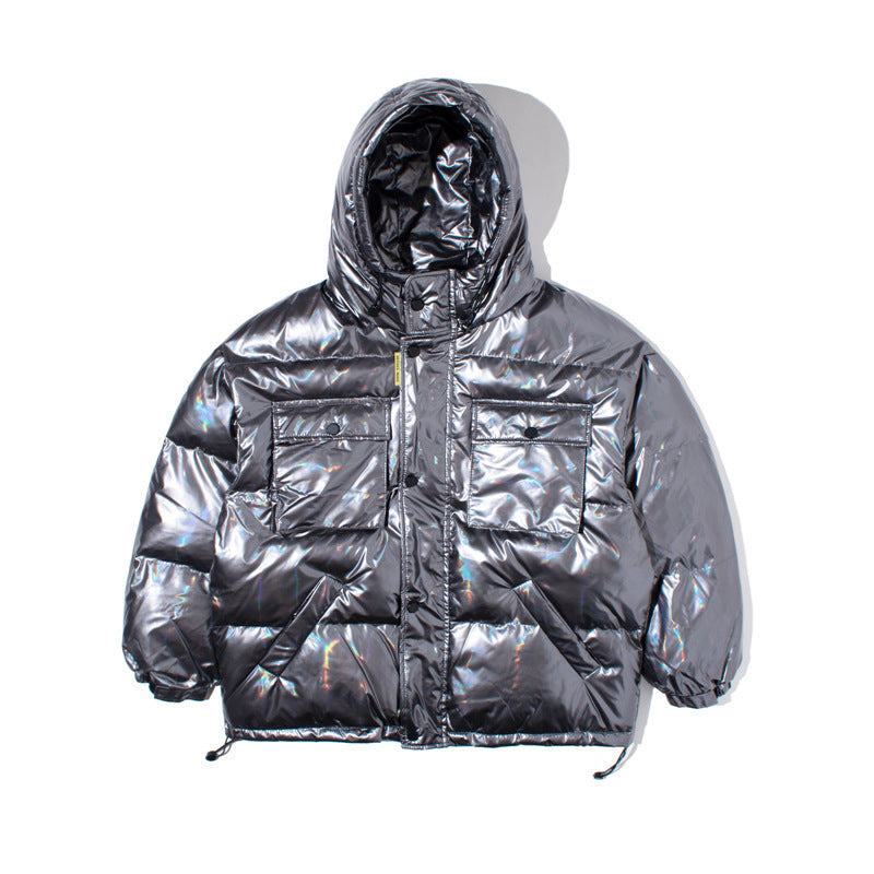 Bread clothing thickened solid color reflective tooling jacket