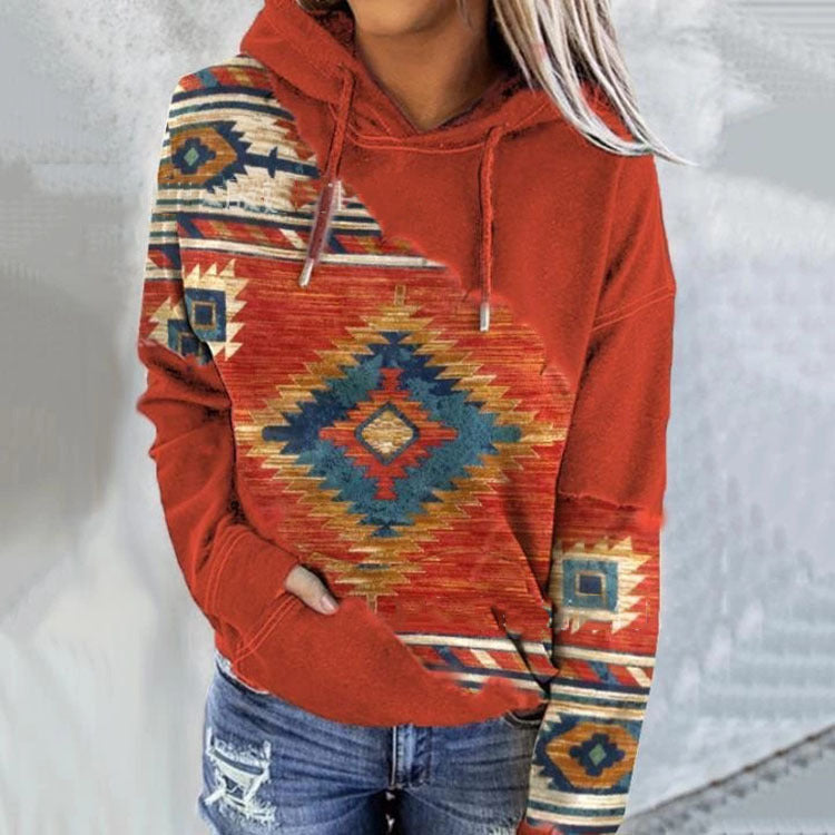 Fashion Women's Ethnic Style Printed Sweater