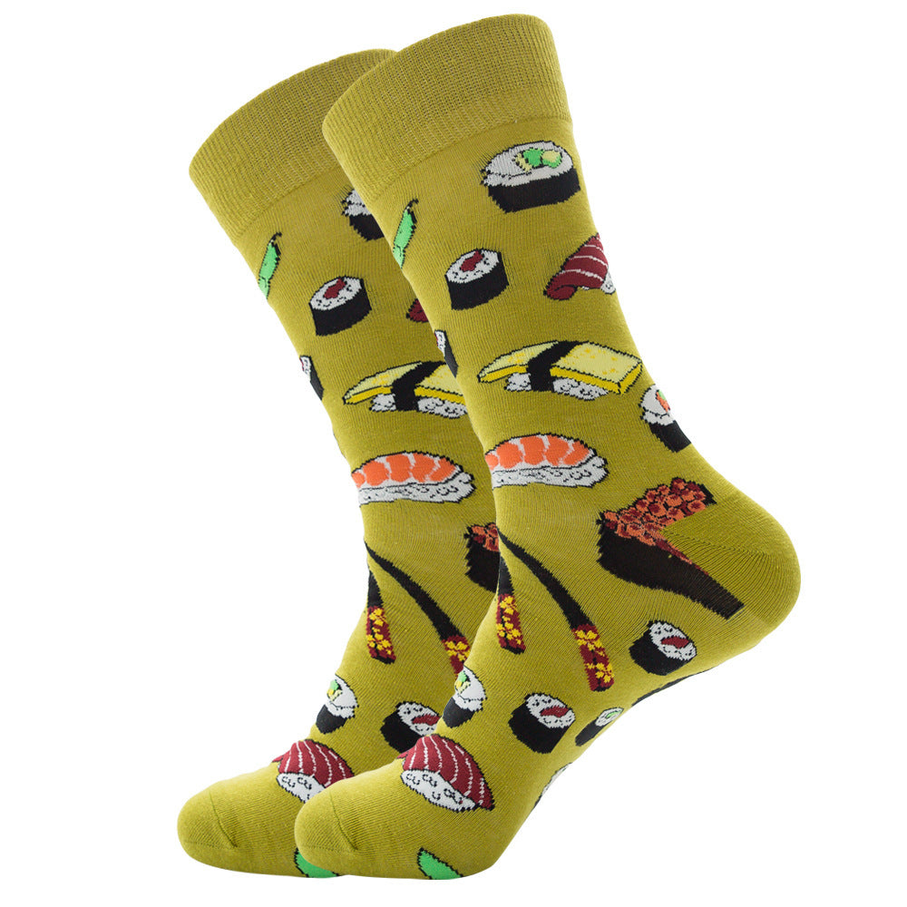 Beer Corn Men's Socks Watermelon Hot Dog Sushi Tide Socks Hot Dog Tube Socks