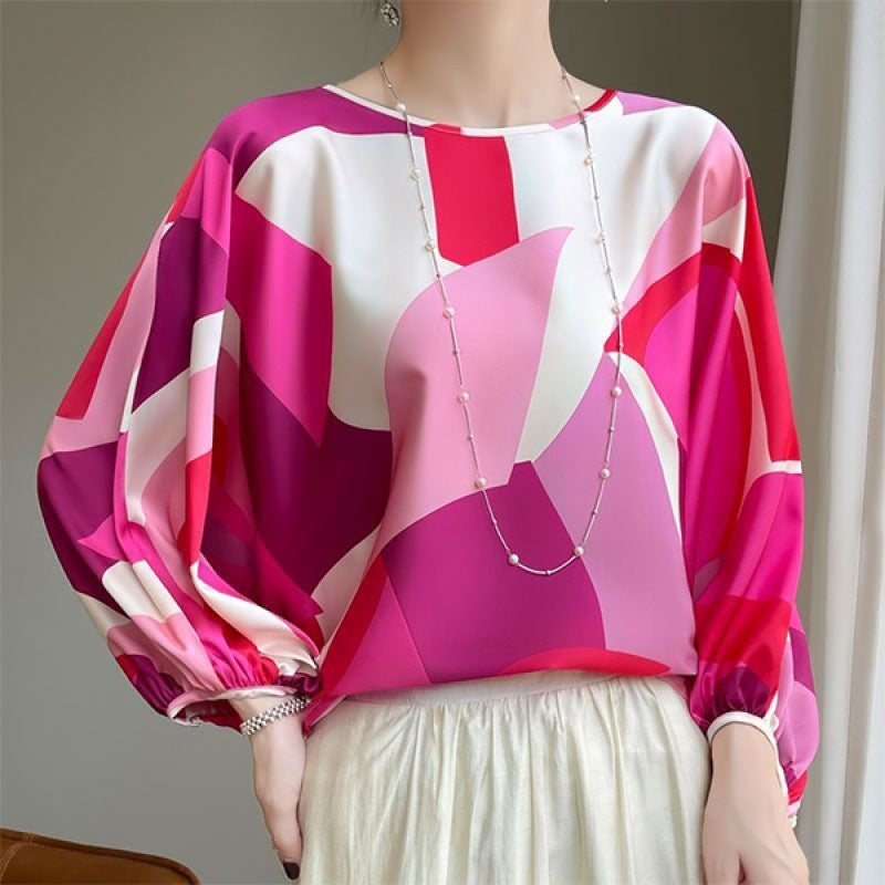 Loose Slimming High-end Shirt Printed Korean Style Outerwear