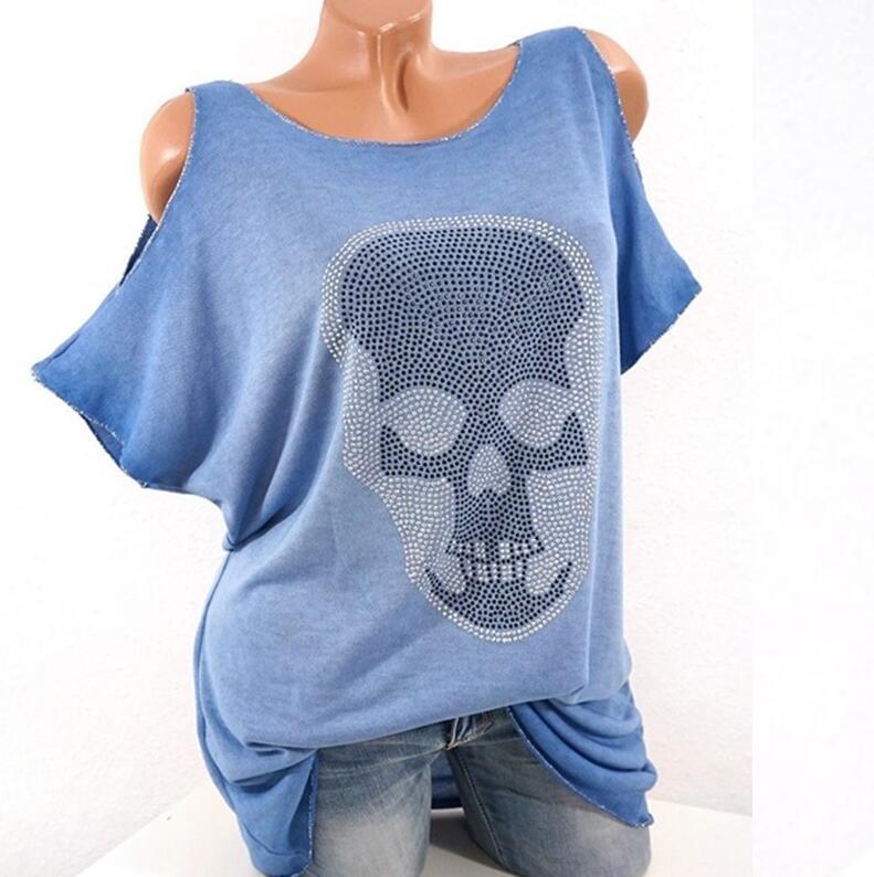 Women Short Sleeve Skull Tops