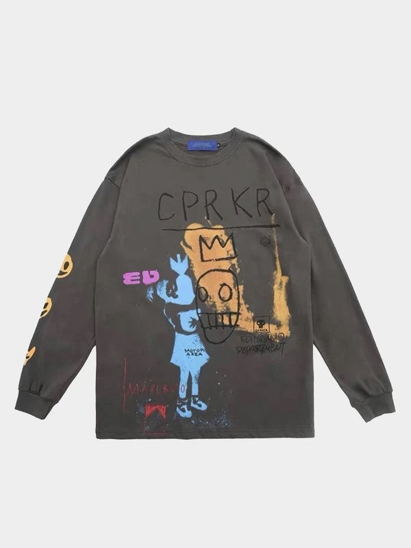 Sweater dark wind skateboarding high street autumn clothing