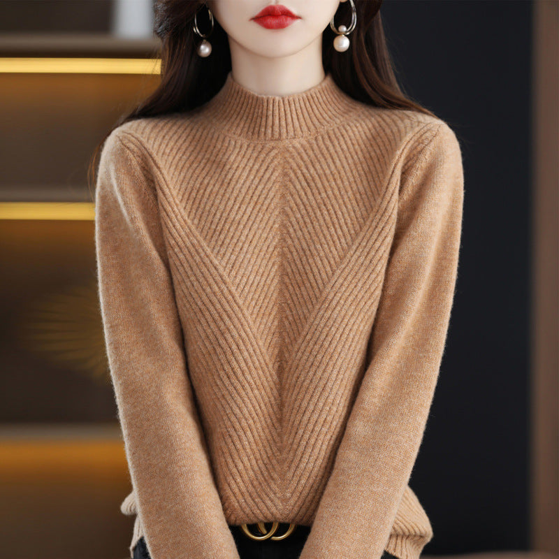 New Autumn And Winter Sweaters Women's Half Turtleneck