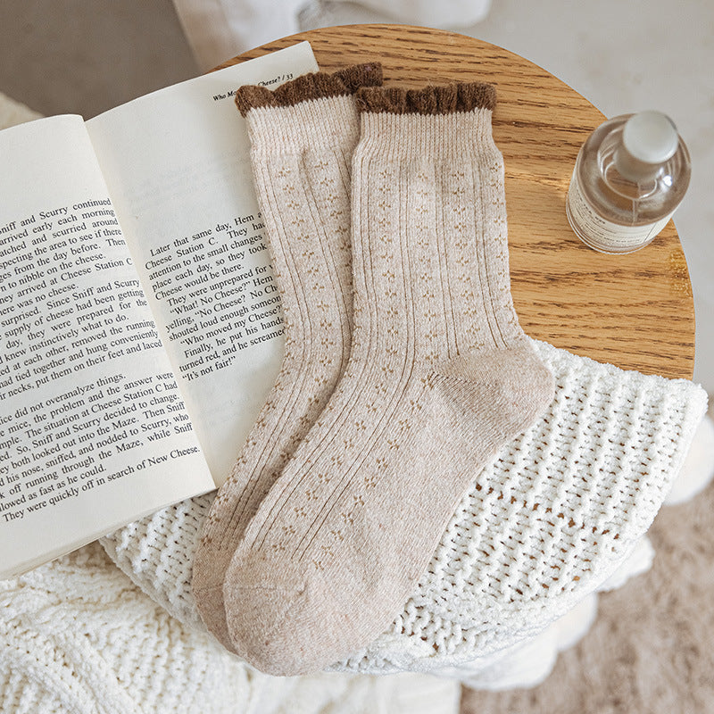 Thickened Warm Long-tube Floral Socks