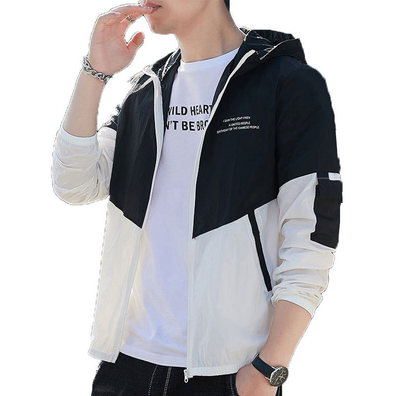 Skin Clothing Thin Stitching Breathable Men's Hooded Sun Protection Suit