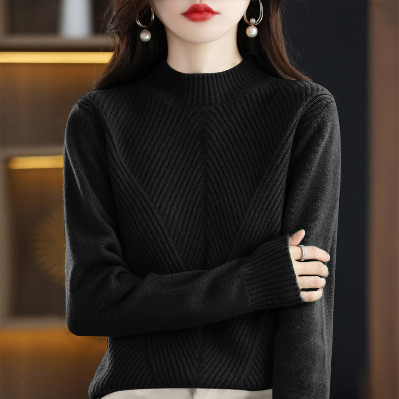 New Autumn And Winter Sweaters Women's Half Turtleneck