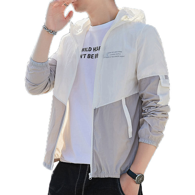 Skin Clothing Thin Stitching Breathable Men's Hooded Sun Protection Suit