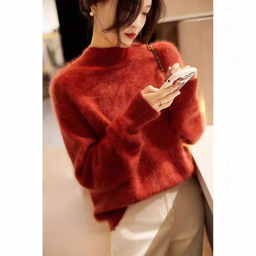 Inner Half-high Collar Long Sleeve Sweater