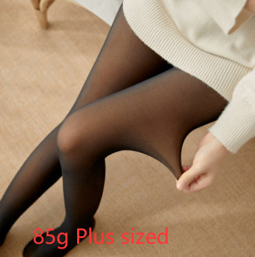 Fleece-lined Thickened Sheer Tights Leggings Transparent One-piece Pantyhose Superb Fleshcolor Pantynose