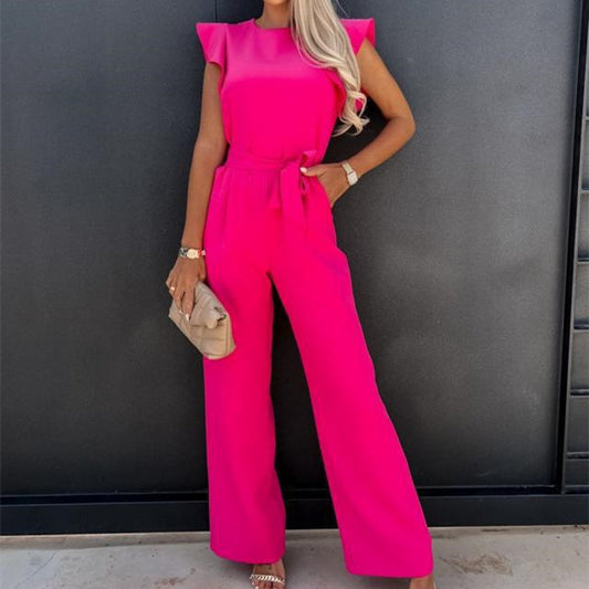 High Waist Commuter Waist Bandage Jumpsuit Women's Trousers