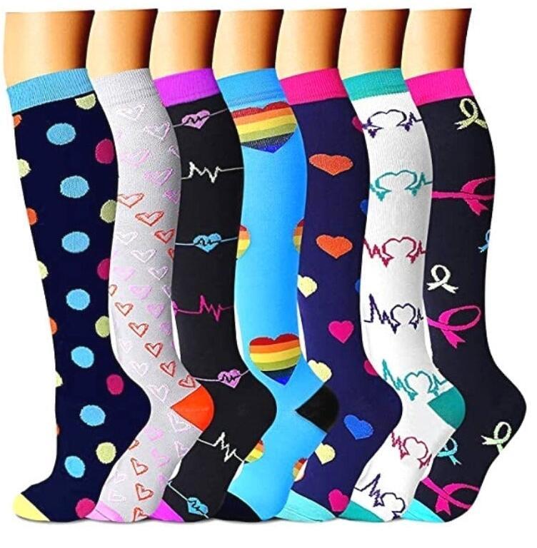 Ladies running stretch compression sports socks