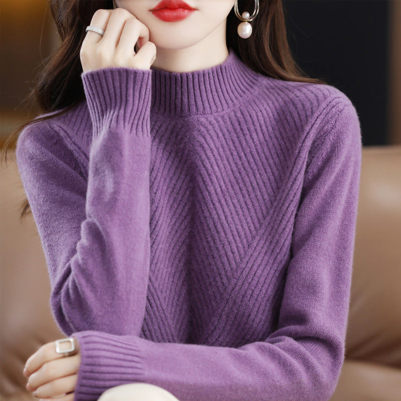 New Autumn And Winter Sweaters Women's Half Turtleneck