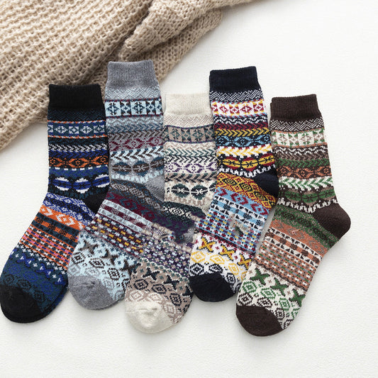 Ethnic Style Personality Women's Socks Thickened Wool Socks In The Tube