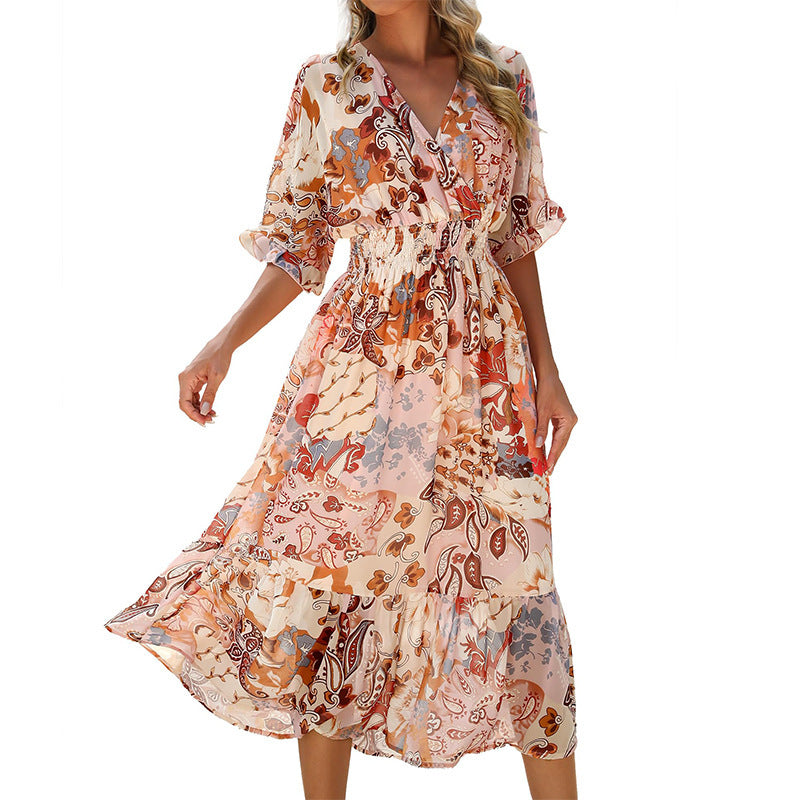 Women's Floral Maxi Dress Bohemian Style