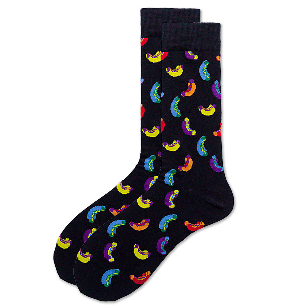 Beer Corn Men's Socks Watermelon Hot Dog Sushi Tide Socks Hot Dog Tube Socks