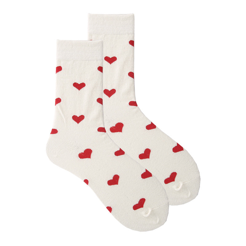 Tube Socks Female With Hearts Sweet Long Socks