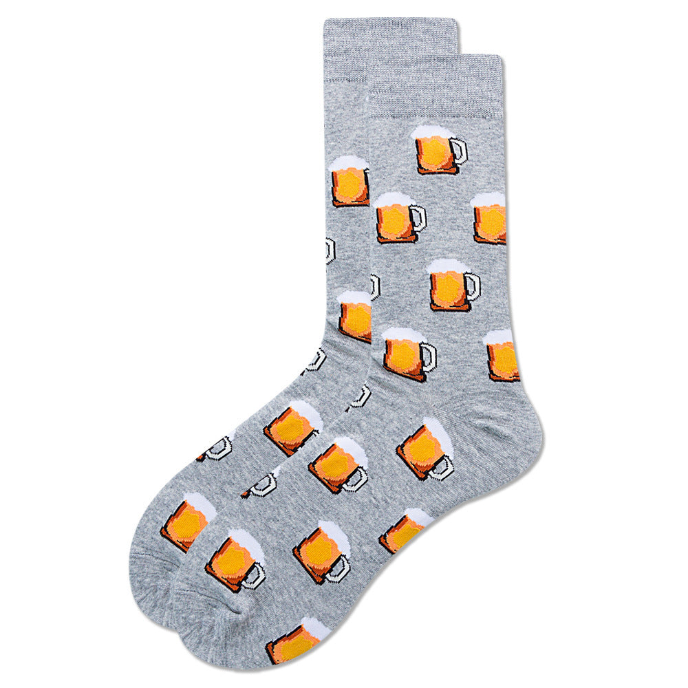 Beer Corn Men's Socks Watermelon Hot Dog Sushi Tide Socks Hot Dog Tube Socks