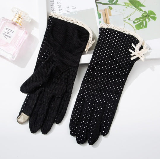 Thin Non-slip Breathable Touch Screen Cotton Short Gloves