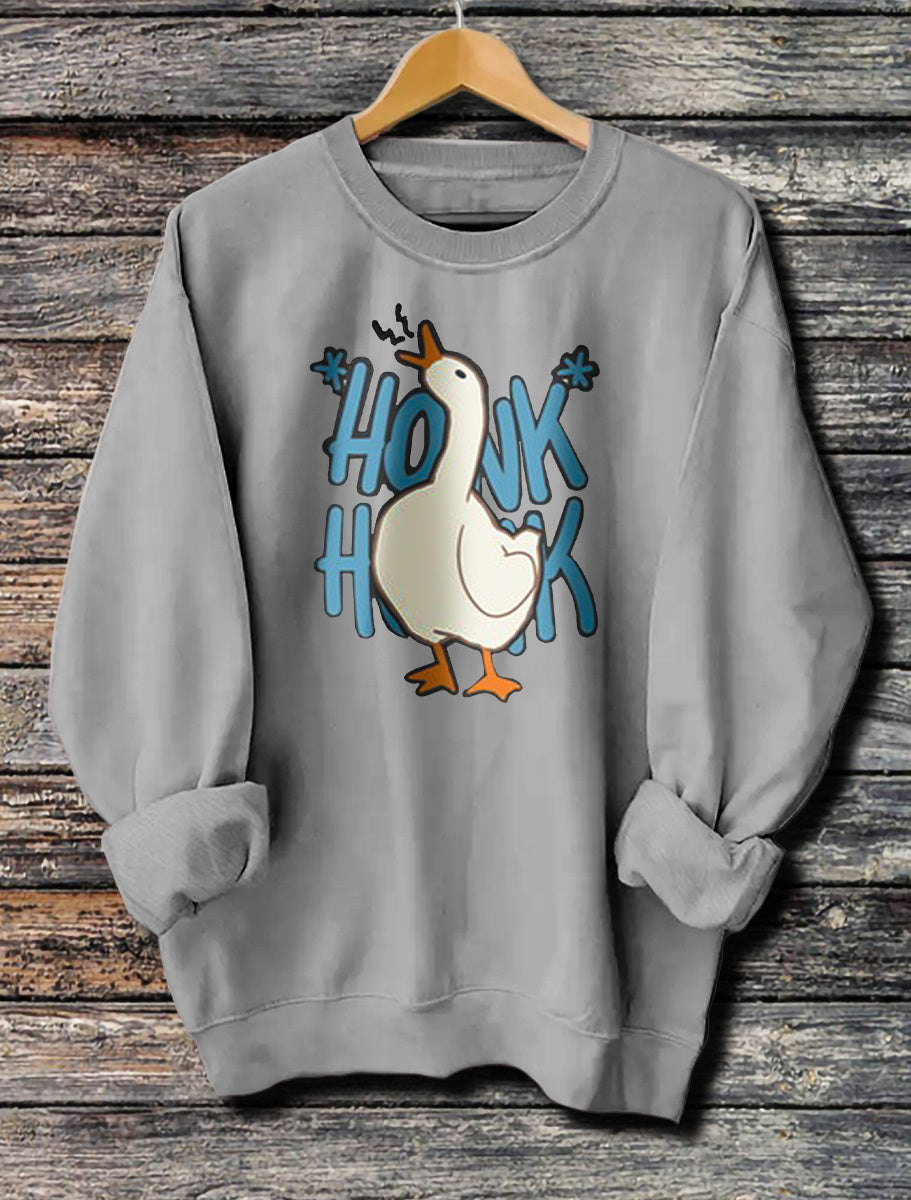 Women's Long Sleeved Honk Honk Printed Hoodie