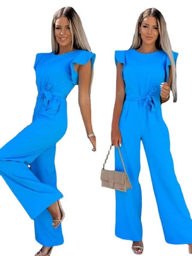 High Waist Commuter Waist Bandage Jumpsuit Women's Trousers