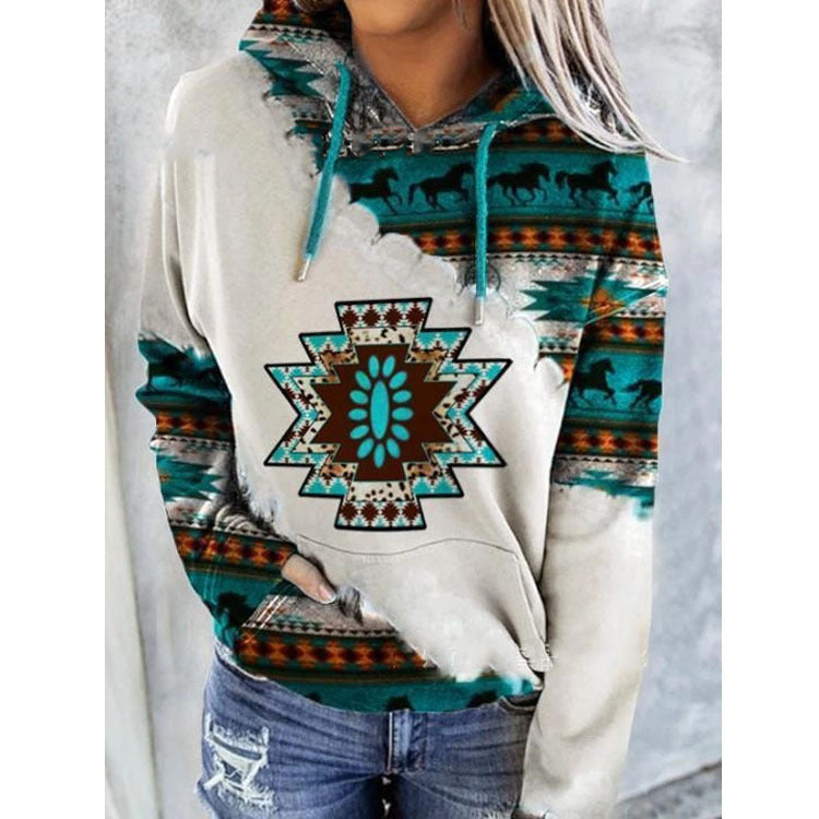 Fashion Women's Ethnic Style Printed Sweater