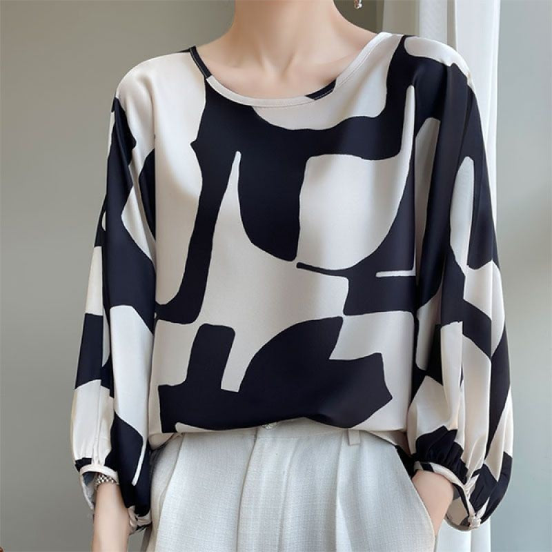 Loose Slimming High-end Shirt Printed Korean Style Outerwear