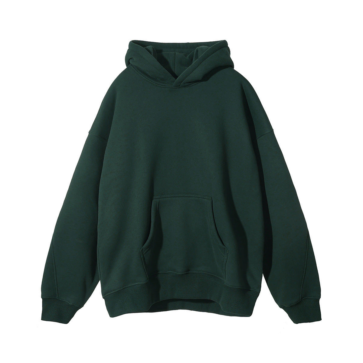 Fleece Hooded Trendy Sweatshirt Retro Solid Color