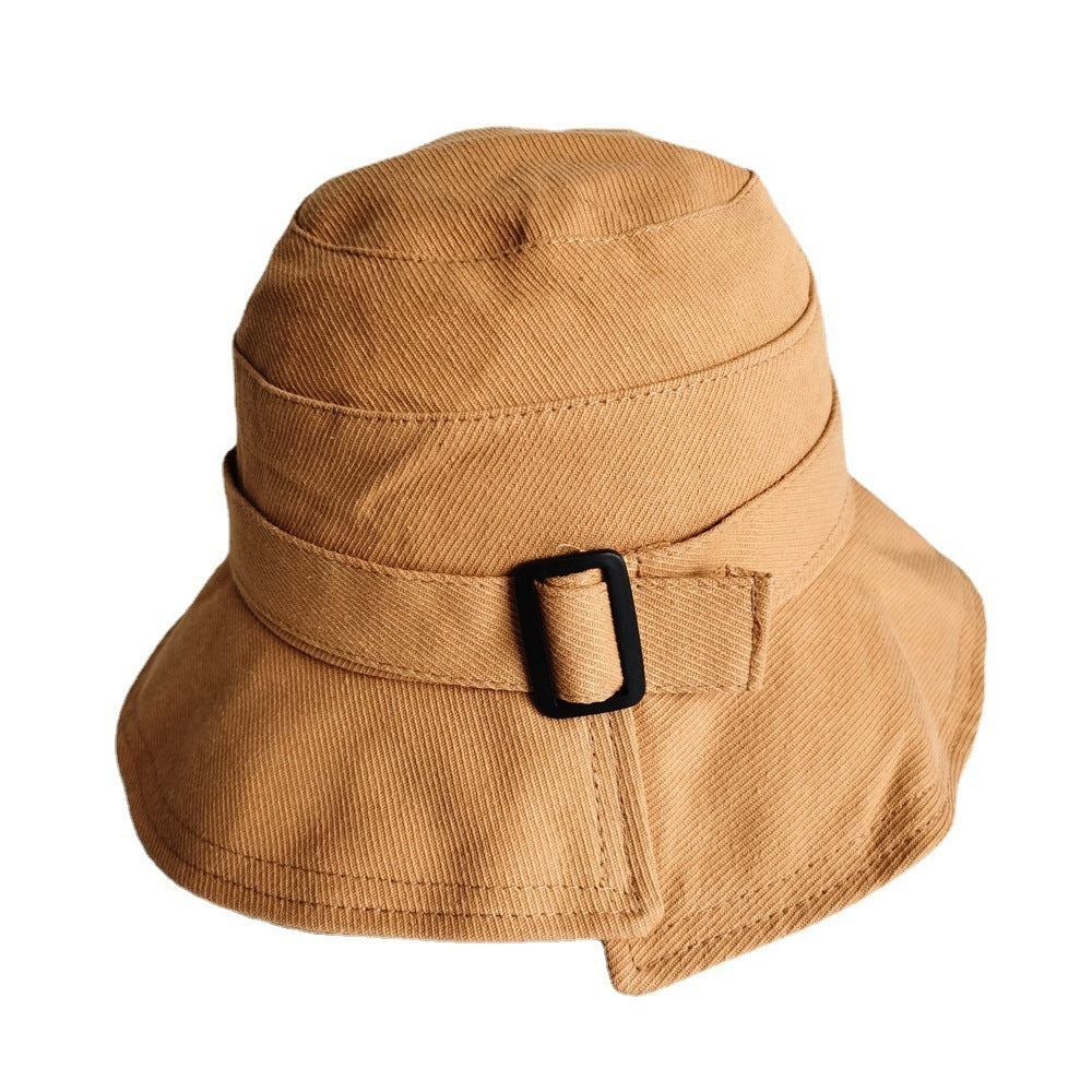 Irregular Brim Button Bucket Hat