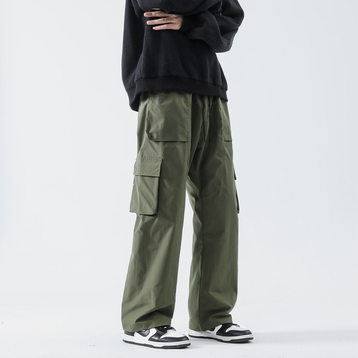 Loose Straight Track Pants Men