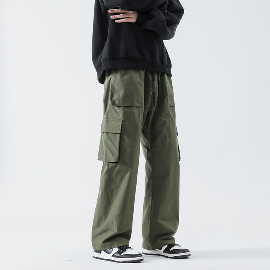 Loose Straight Track Pants Men