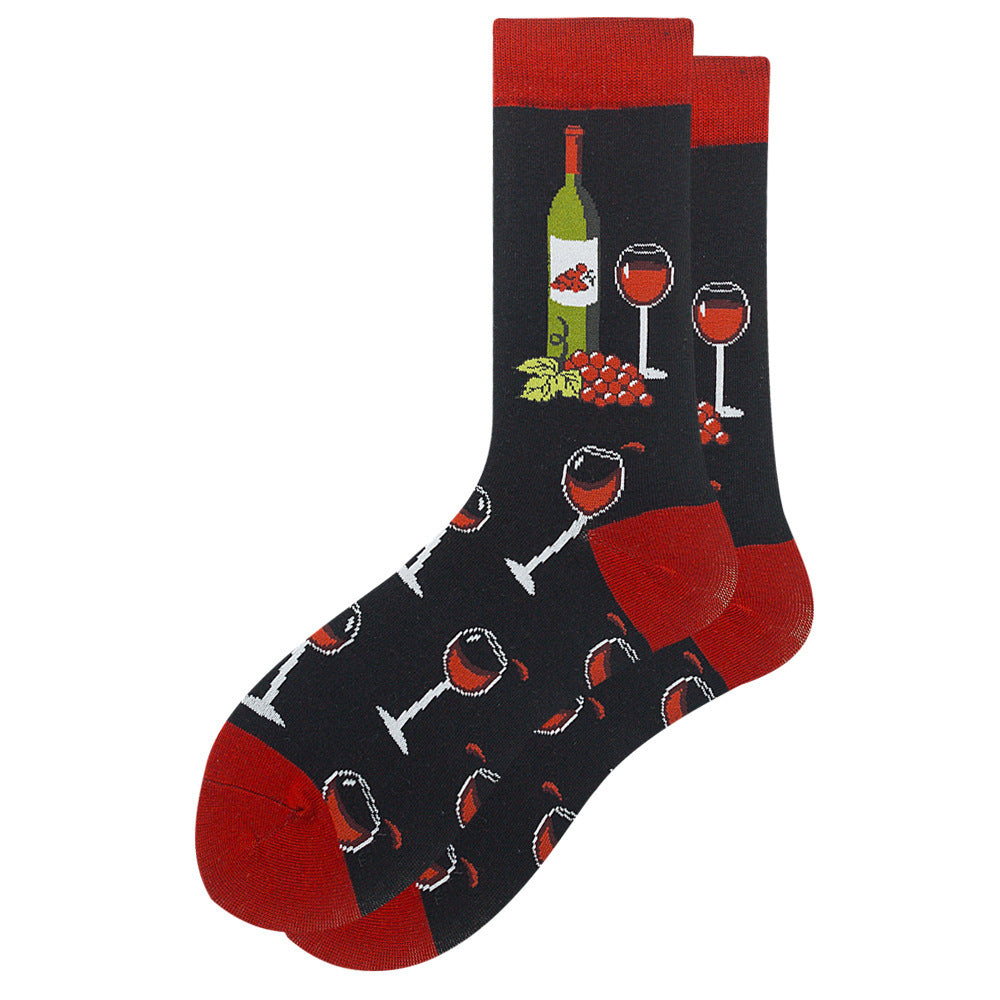 Beer Corn Men's Socks Watermelon Hot Dog Sushi Tide Socks Hot Dog Tube Socks