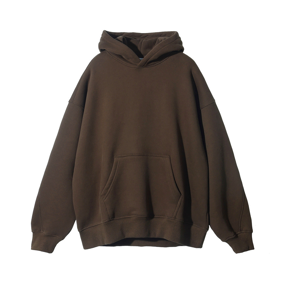 Fleece Hooded Trendy Sweatshirt Retro Solid Color