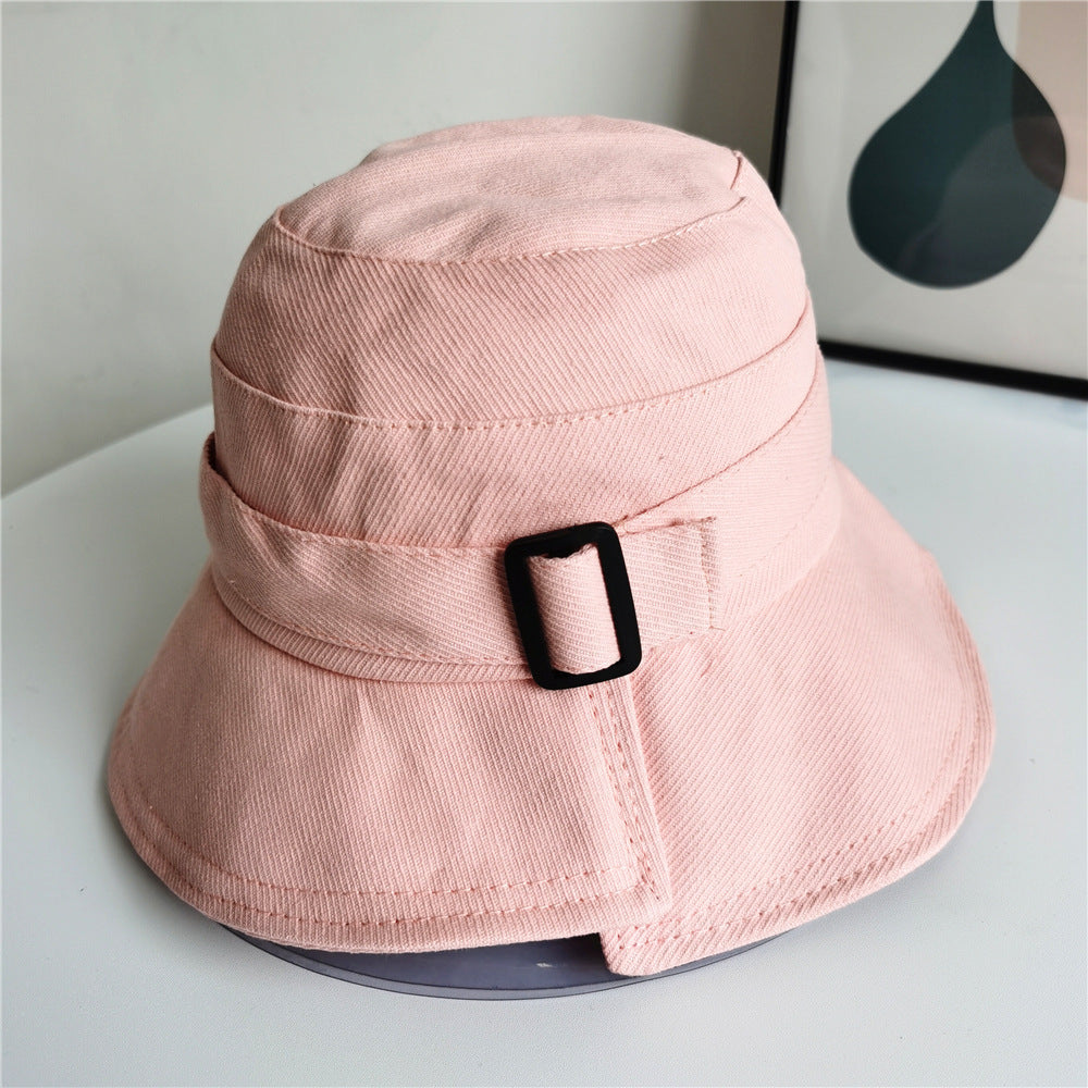 Irregular Brim Button Bucket Hat