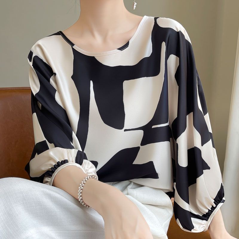 Loose Slimming High-end Shirt Printed Korean Style Outerwear