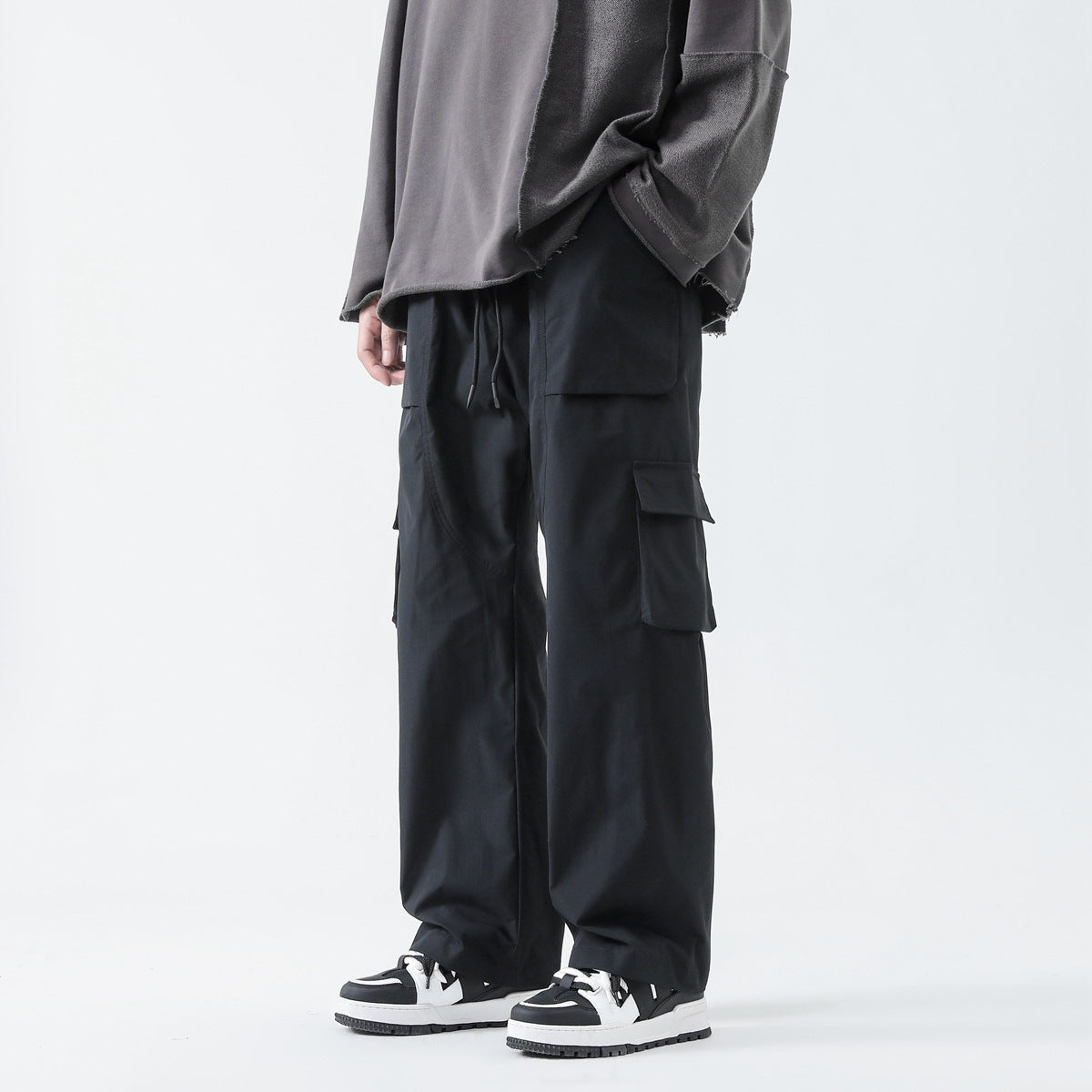 Loose Straight Track Pants Men