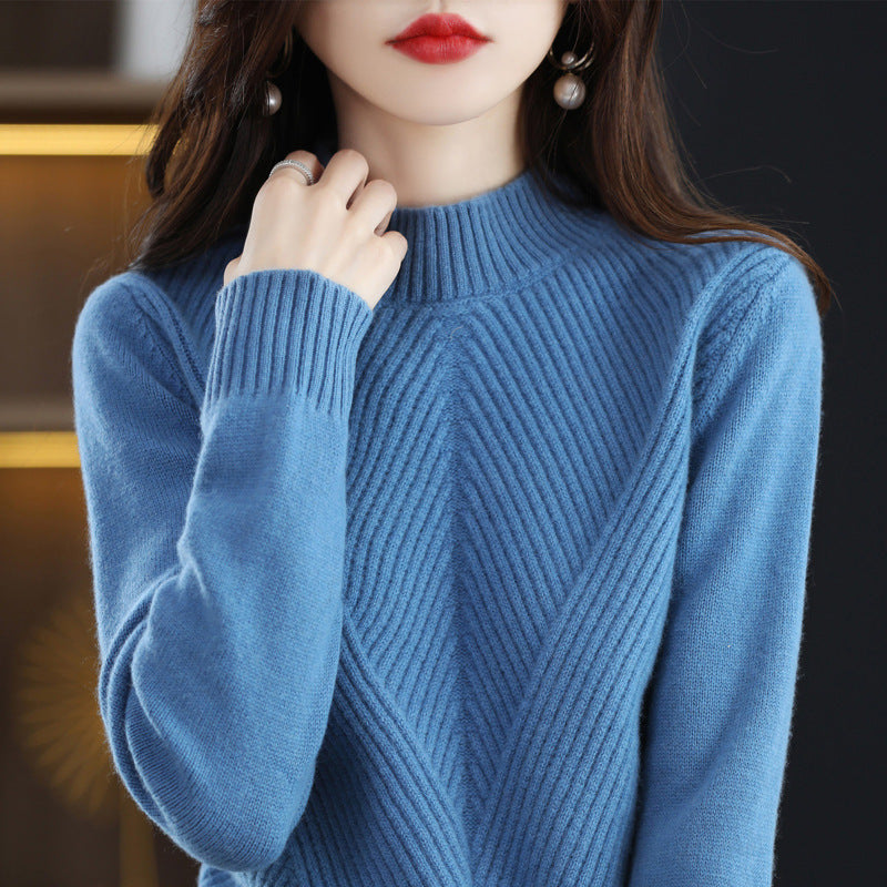 New Autumn And Winter Sweaters Women's Half Turtleneck