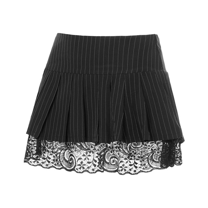 Short Pleated Skirt Lace