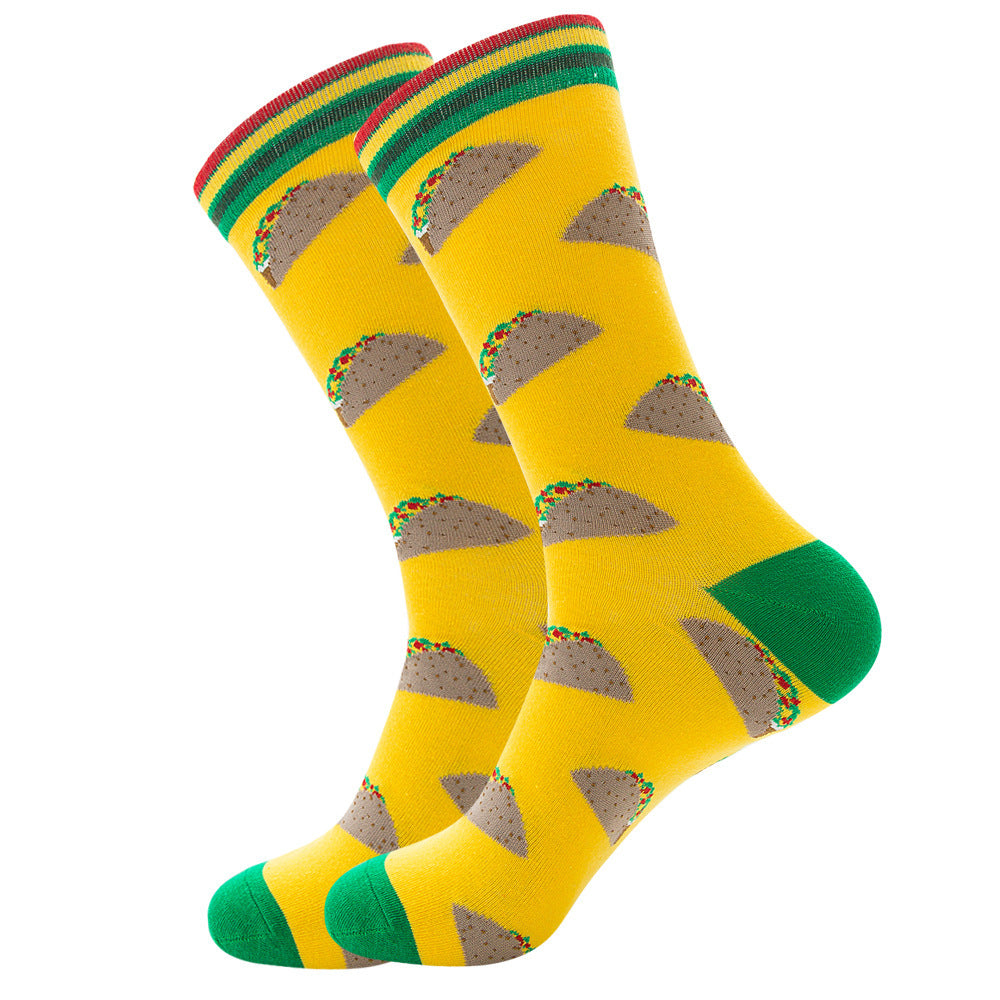 Beer Corn Men's Socks Watermelon Hot Dog Sushi Tide Socks Hot Dog Tube Socks