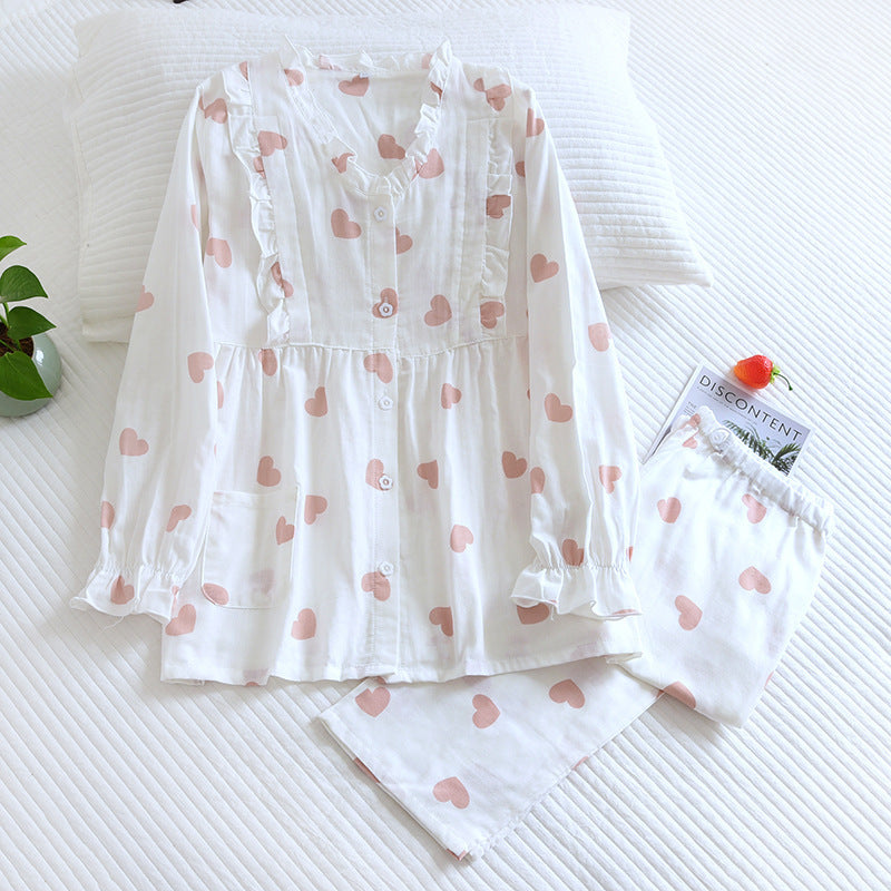 Pure Cotton Gauze Confinement Clothing Thin Kimono Pajamas