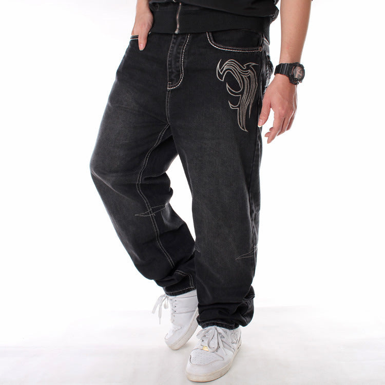 European Hip Hop Street Dance Clothing Washed Loose Skateboard Jeans