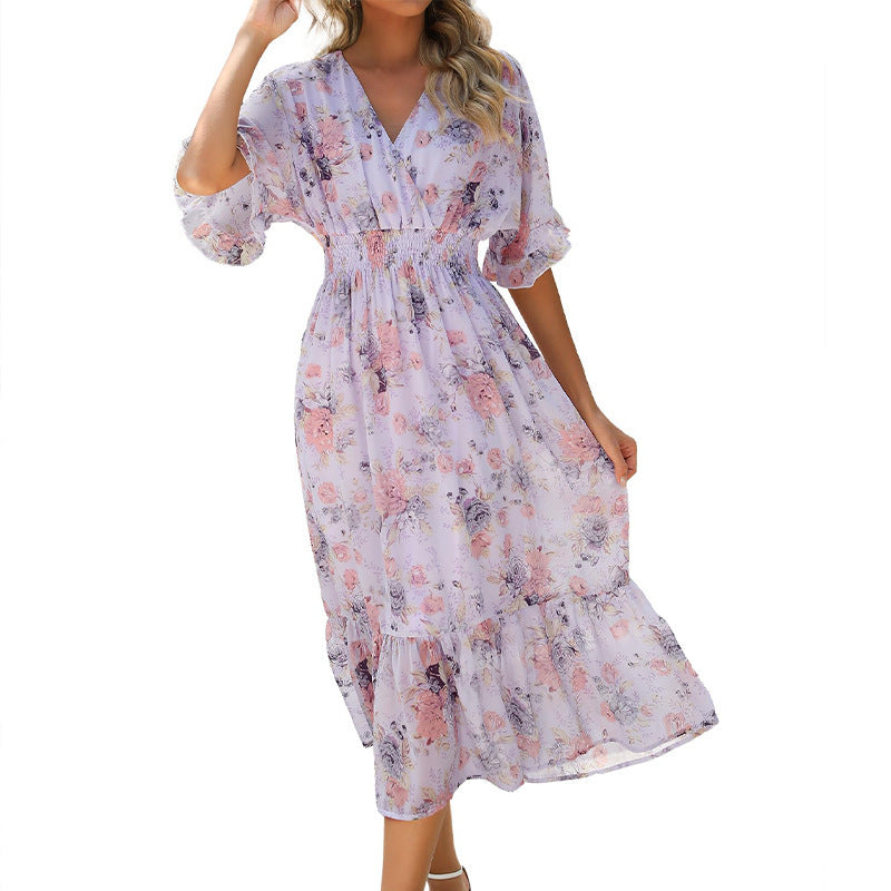 Women's Floral Maxi Dress Bohemian Style